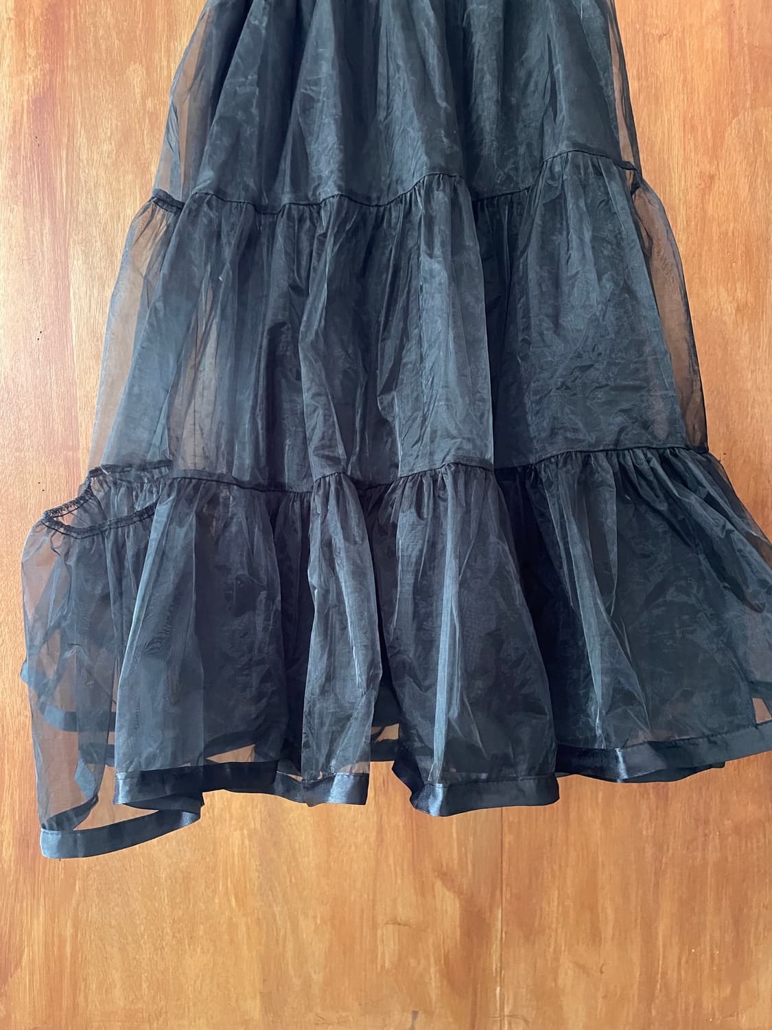 Black organza tiered long skirt 상품이미지5