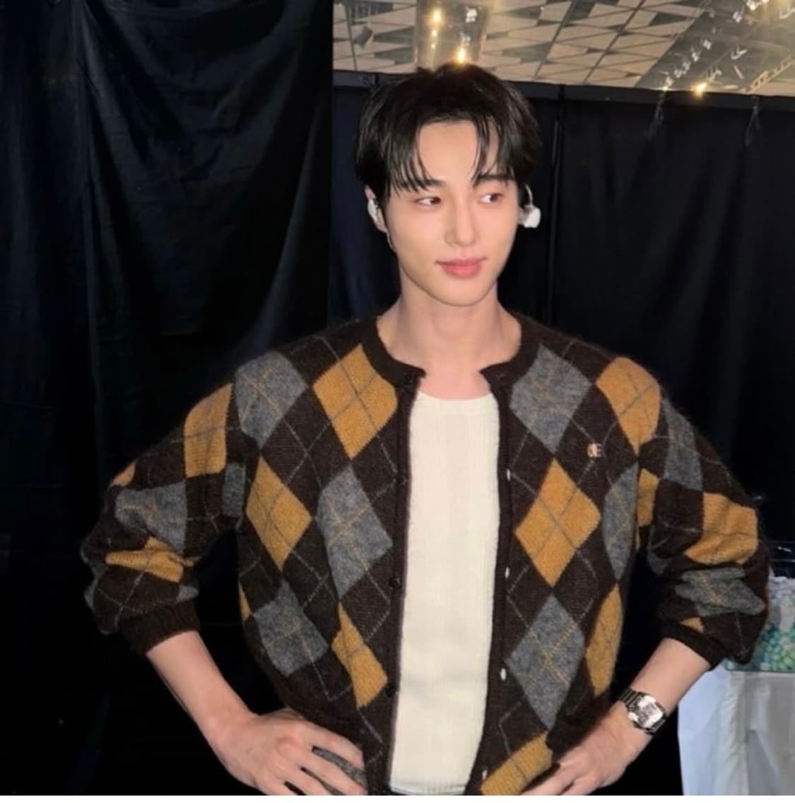 Noice 노이스 아가일 가디건 L 변우석 착용 상품이미지1