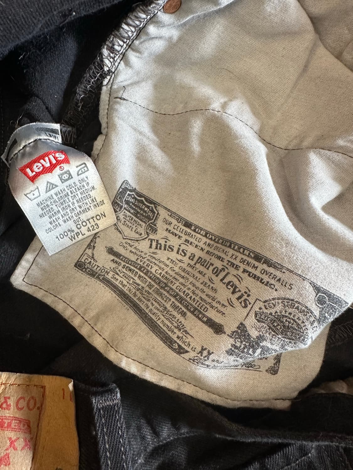 빅사이즈]00s 리바이스 501 흑청 스트레이트 데님 팬츠 상품이미지8