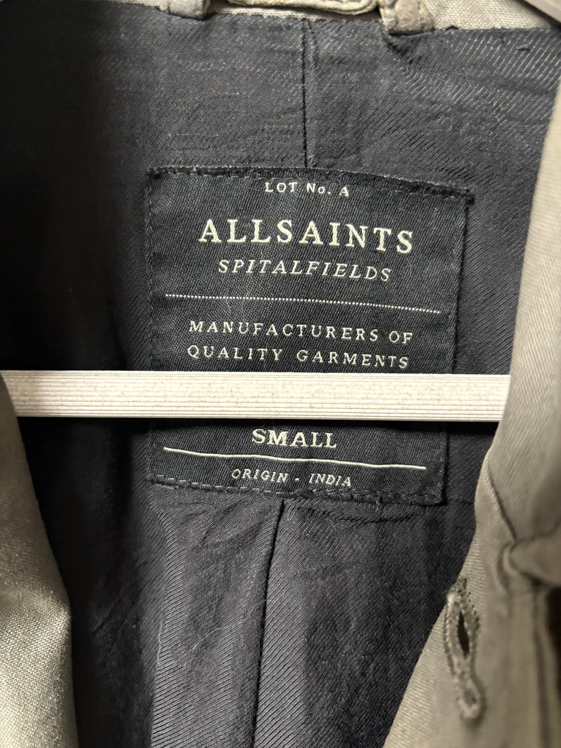 올세인츠 빈티지 워싱 레더 블레이저 자켓 카키 s 상품이미지4