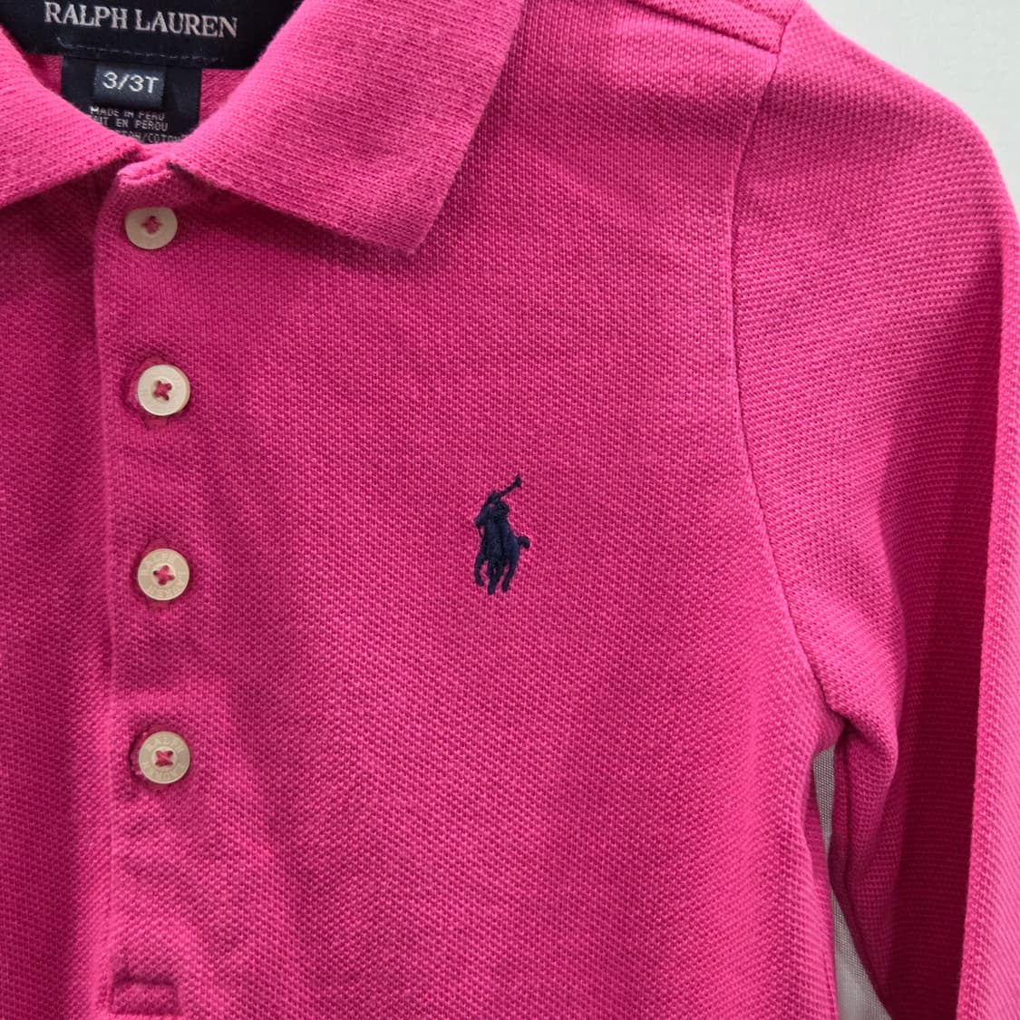 폴로랄프로렌 여아 피케 카라 롱슬리브 3T  상품이미지2