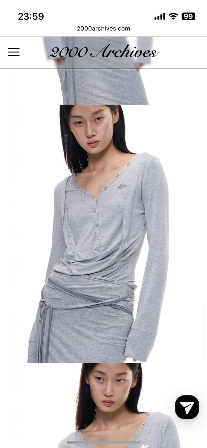 2000아카이브스 draped henley top 상품이미지1