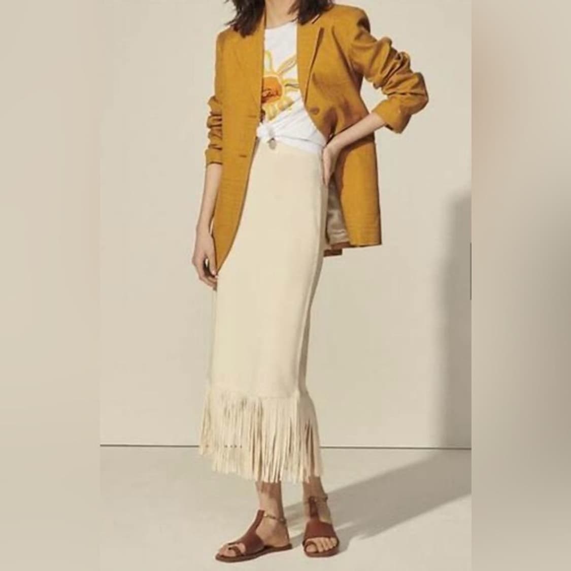 Sandro long fringed skirt  상품이미지1