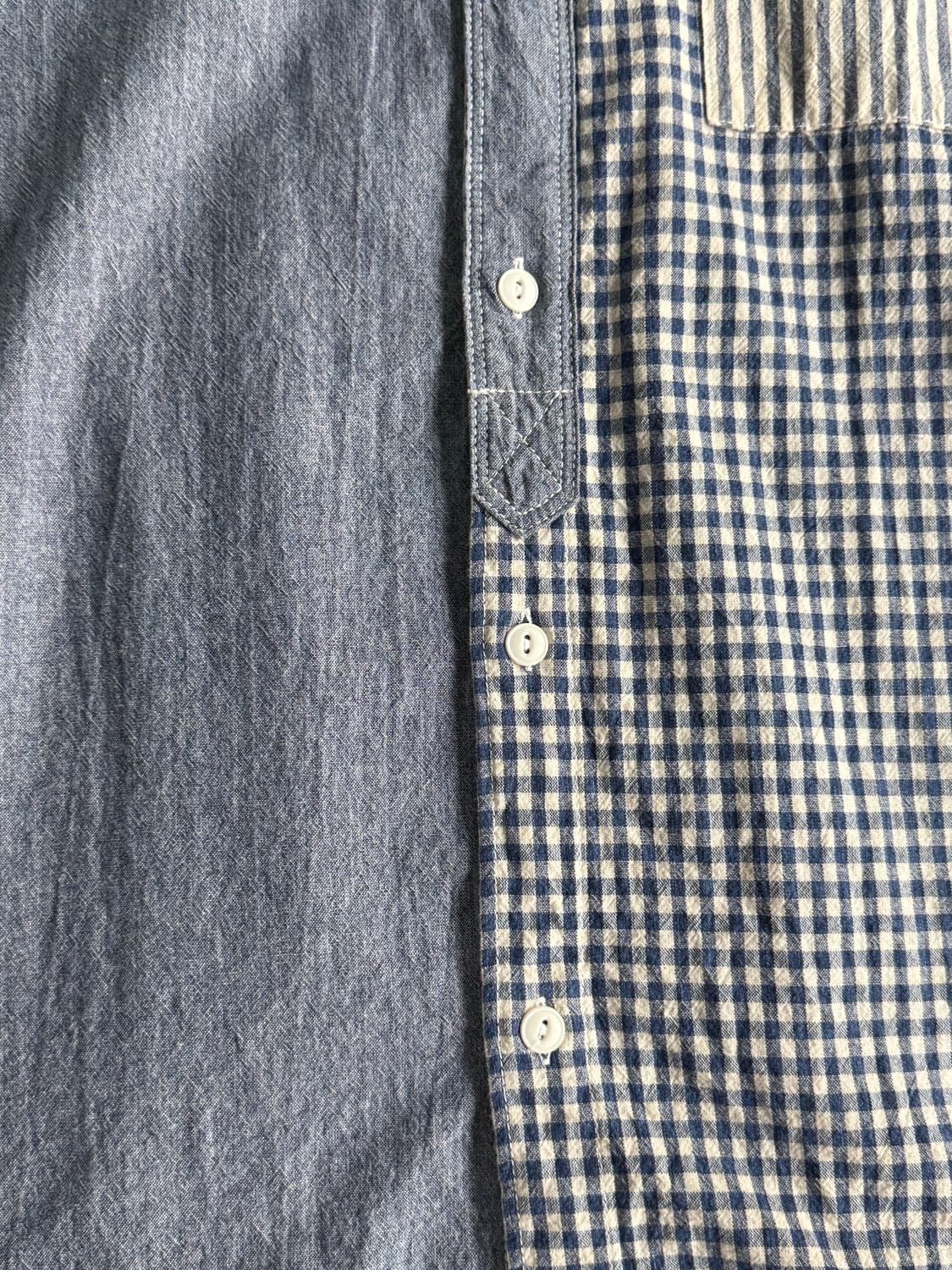 일본빈티지 깅엄체크 반팔셔츠 made in japan 상품이미지2