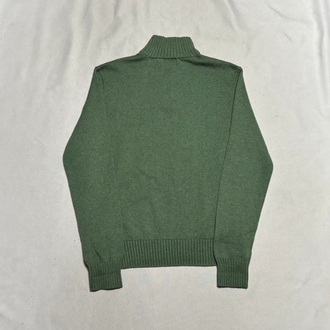 M 폴로랄프로렌 하프 단추 폴라넥 그린 코튼 니트 상품이미지3