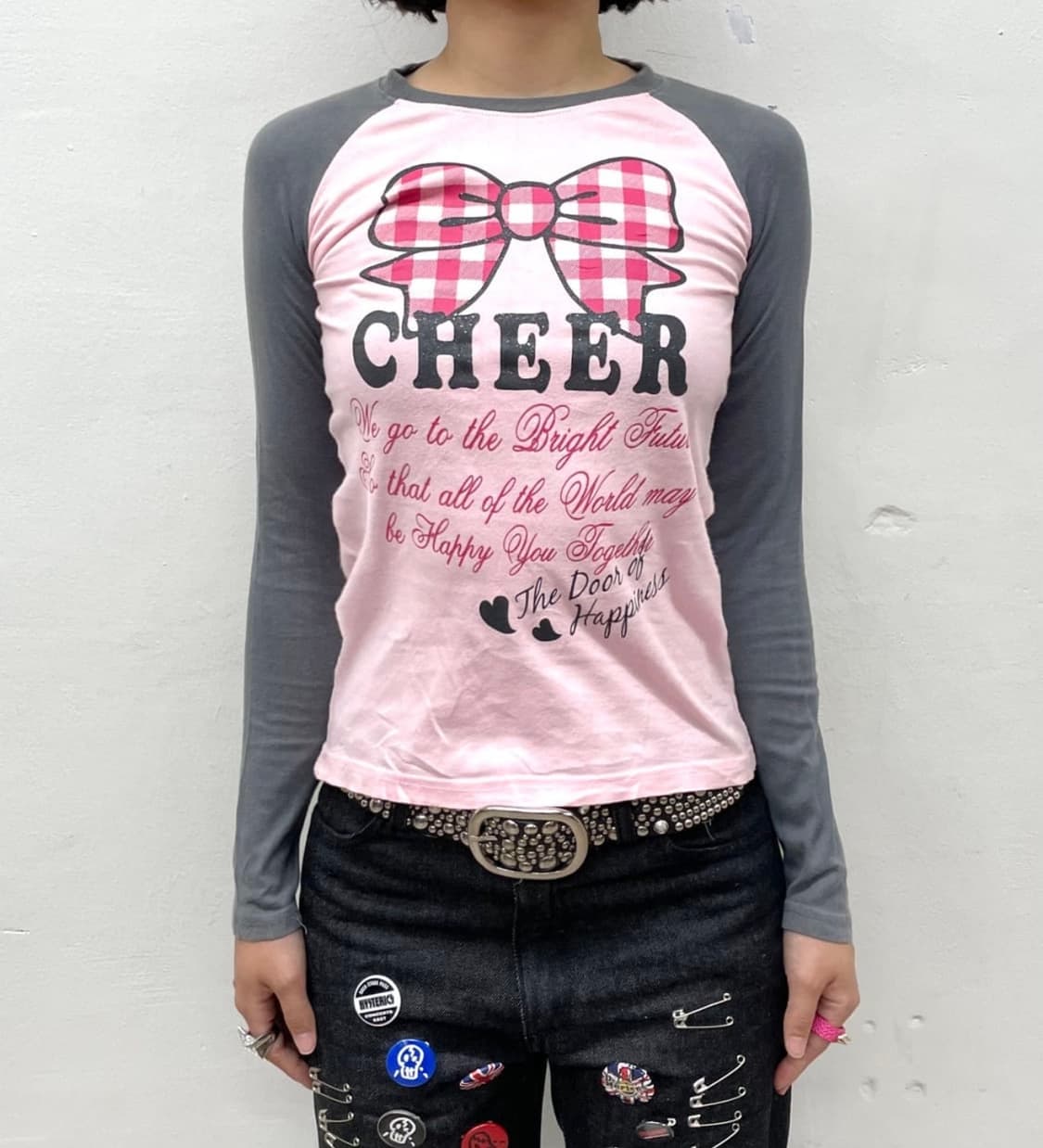 너드 나그랑 롱스리브 빈티지 긴팔티 리본 와이즈걸 카모메산장 상품이미지2