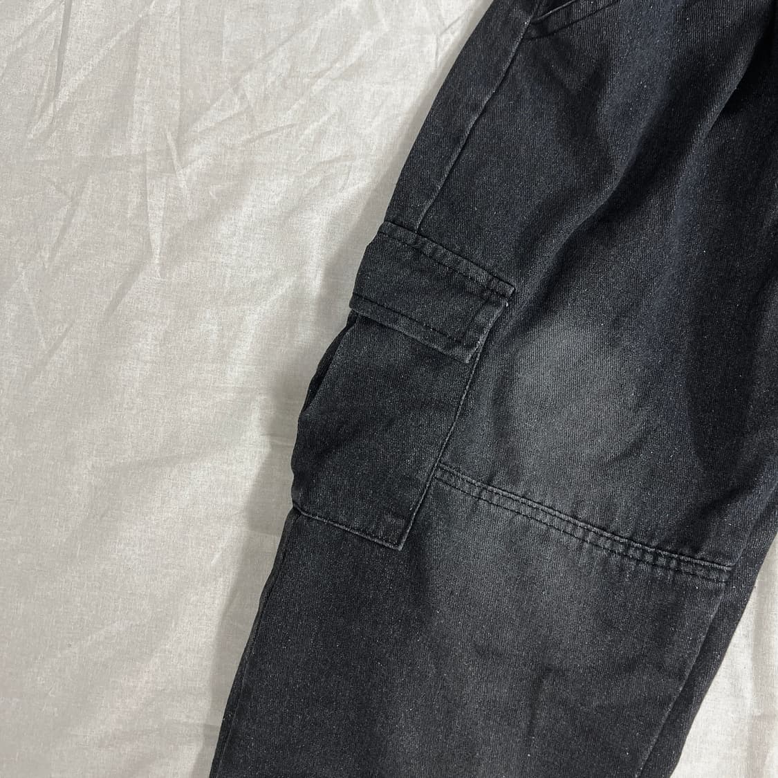 데님 워싱 카고 스트링 팬츠 상품이미지4