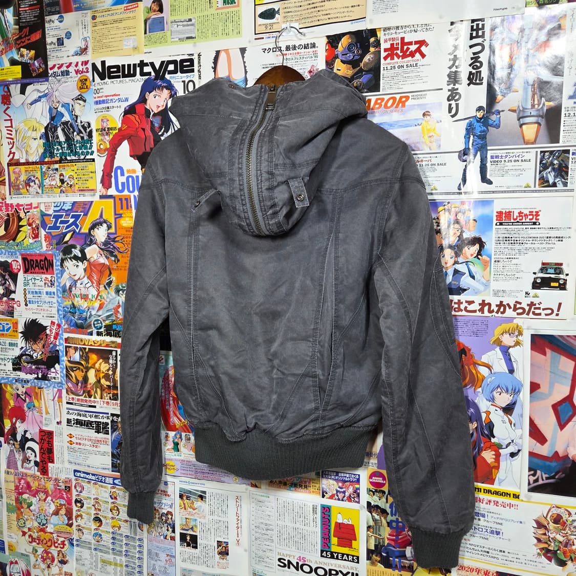 빈티지 워싱 차콜 MA-1 패디드 누빔 하이넥 점퍼 상품이미지6