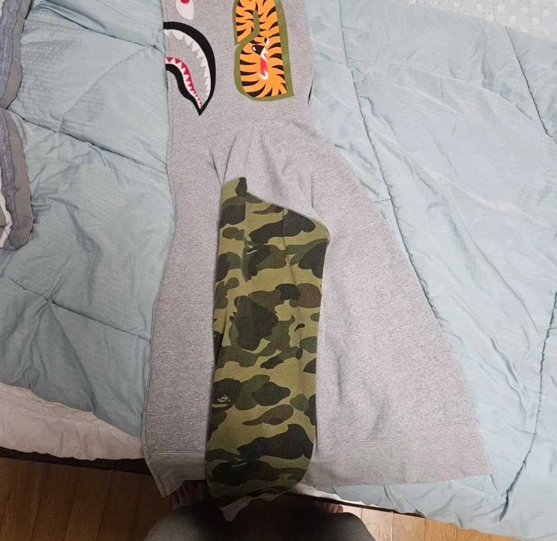 베이프 샤크 후드집업 카모/회색 L 상품이미지2