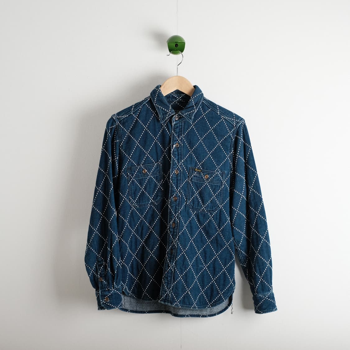 스튜디오다치산 유즈드 인디고 도비 셔츠 38사이즈 상품이미지4