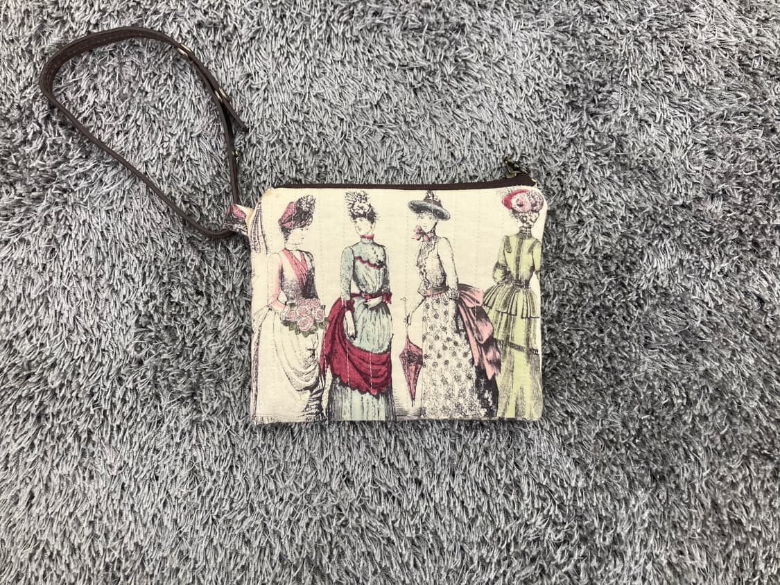 빈티지 패션 일러스트 사각 파우치 상품이미지1