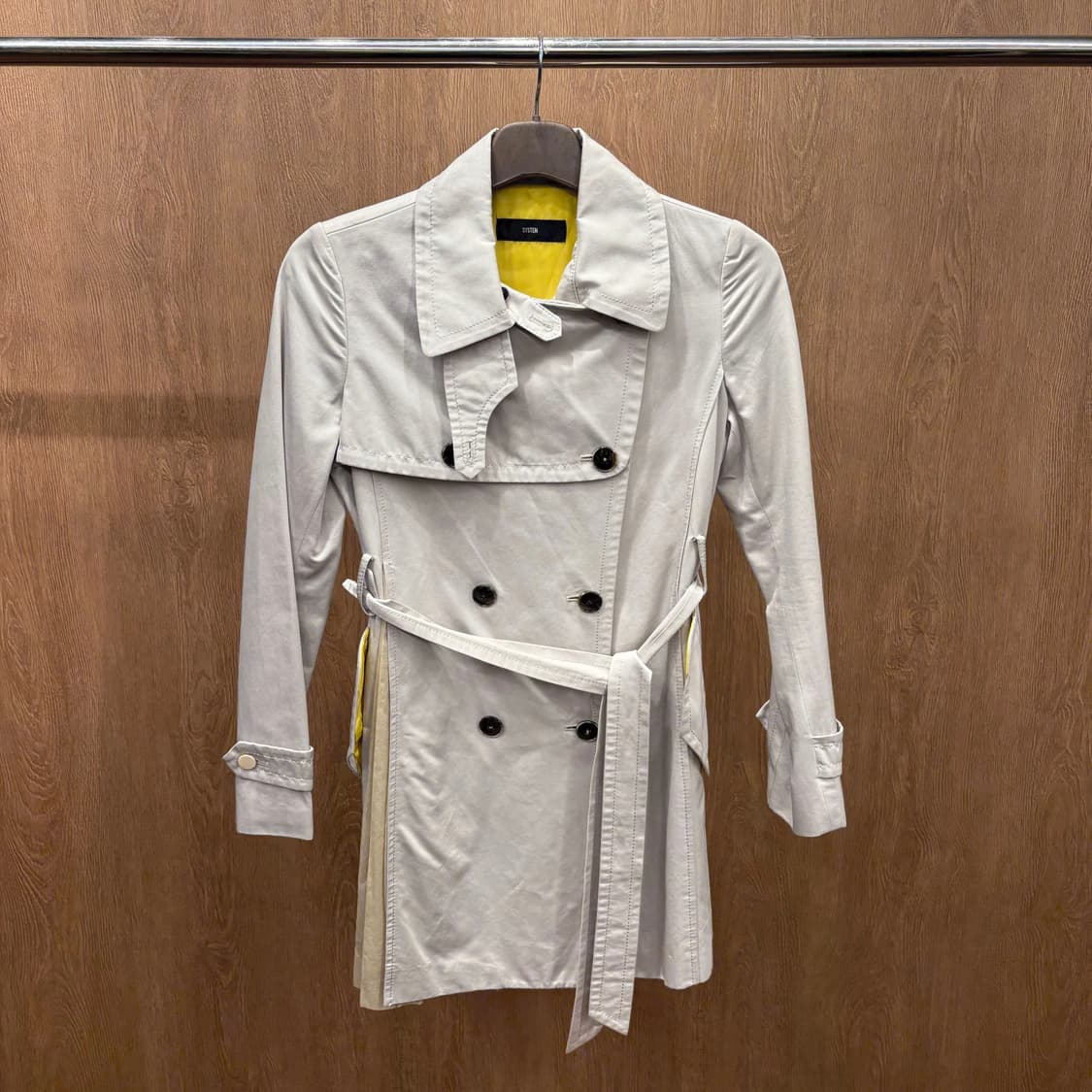 시스템 트렌치 코트 허리 벨트 셋인 숄더 더블 브레스티드 디테일 아이보리 상품이미지2