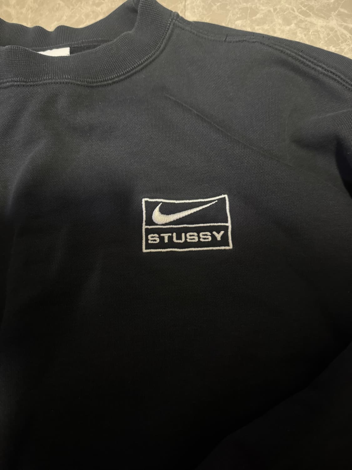 M사이즈 나이키 스투시 NRG 워시드 플리스 크루넥 맨투맨 블랙 상품이미지4
