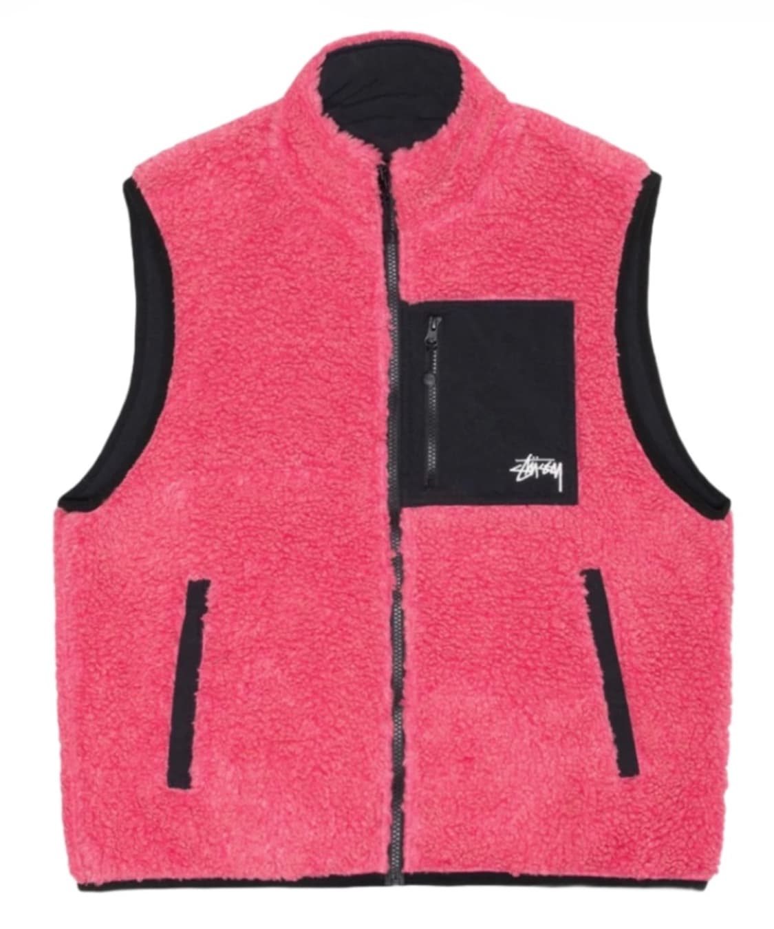 스투시 쉐르파 리버시블 베스트 핑크 L 상품이미지1