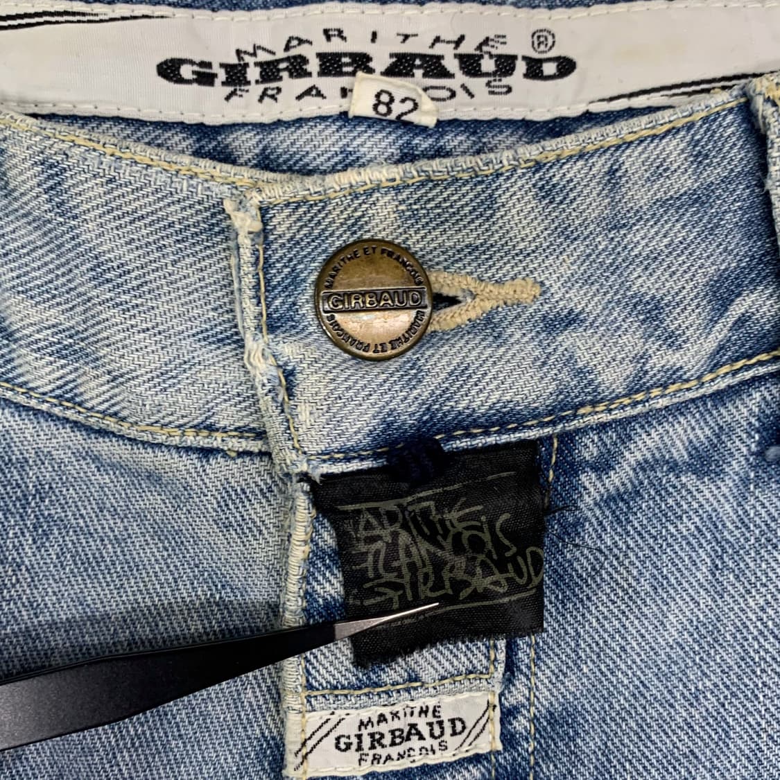 [34] 90's 마리떼 프랑소와 저버 스톤워시 와이드핏 데님팬츠 상품이미지4