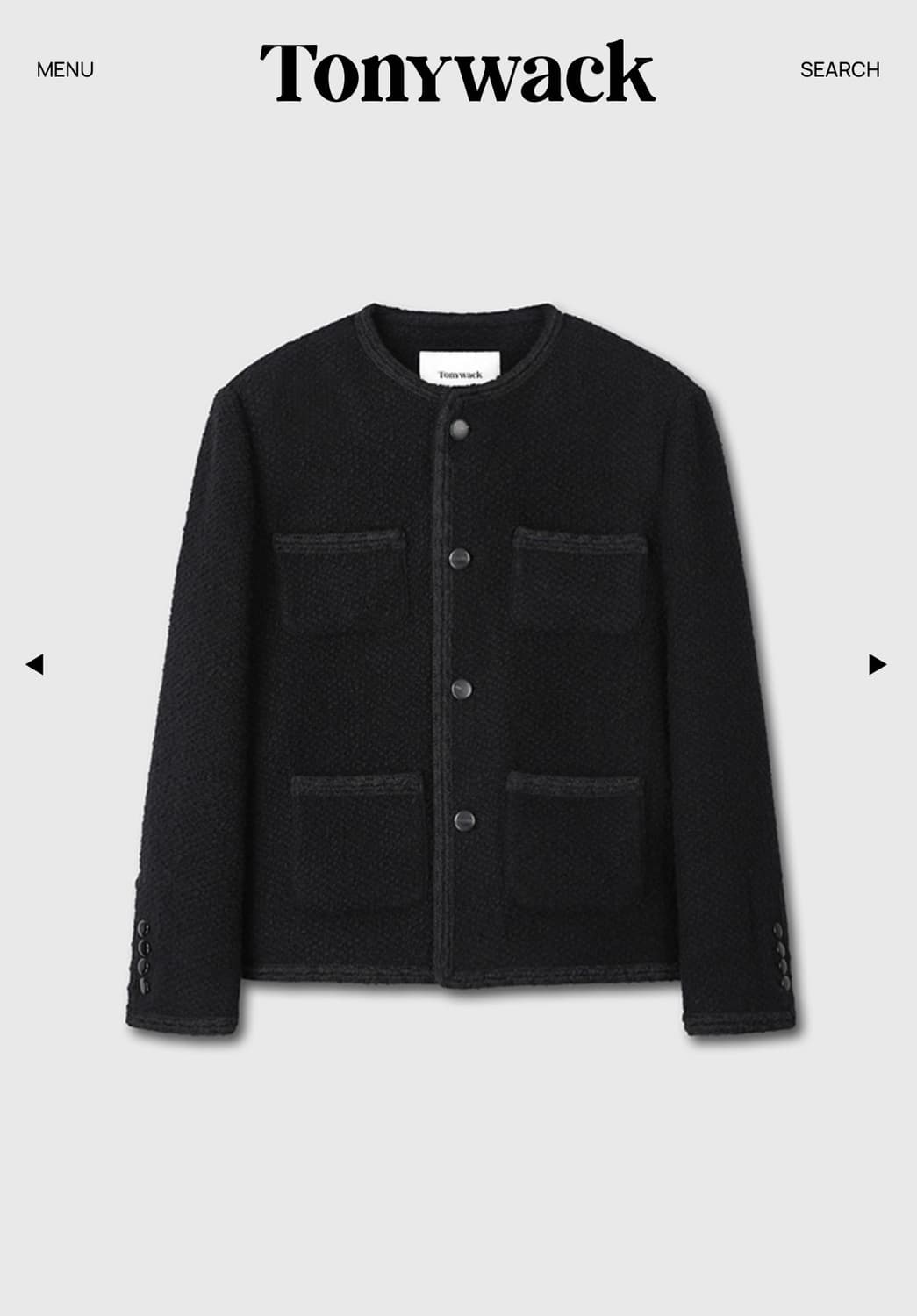 토니웩 부클레 트위드 자켓 블랙 상품이미지2