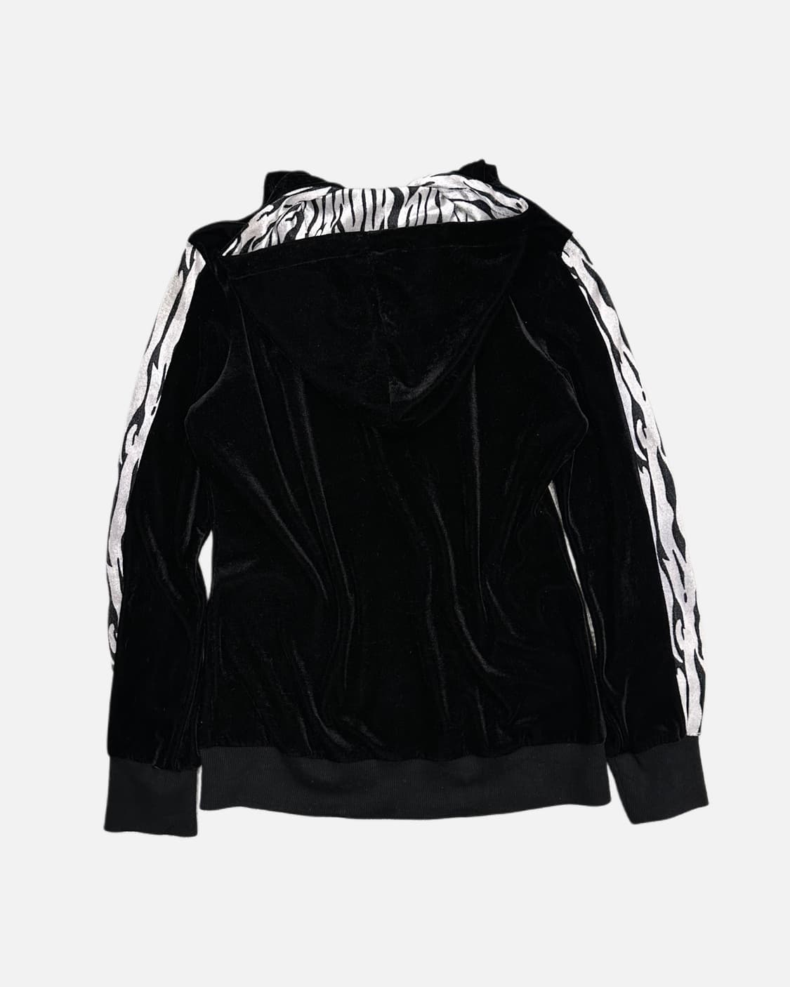 zebra detail vevlet hood zip-up 상품이미지5