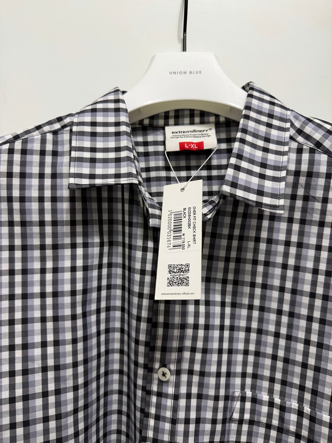 [L-XL] 엑스트라오디너리 블랙 체크 셔츠 상품이미지3