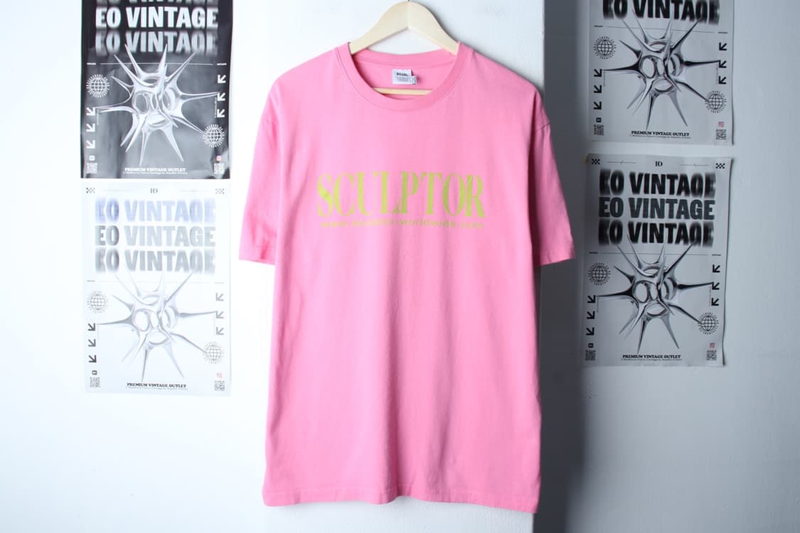 (L-2XL) 스컬프터 반팔 티셔츠 빅로고 핑크 올드스쿨-7B5F 상품이미지2