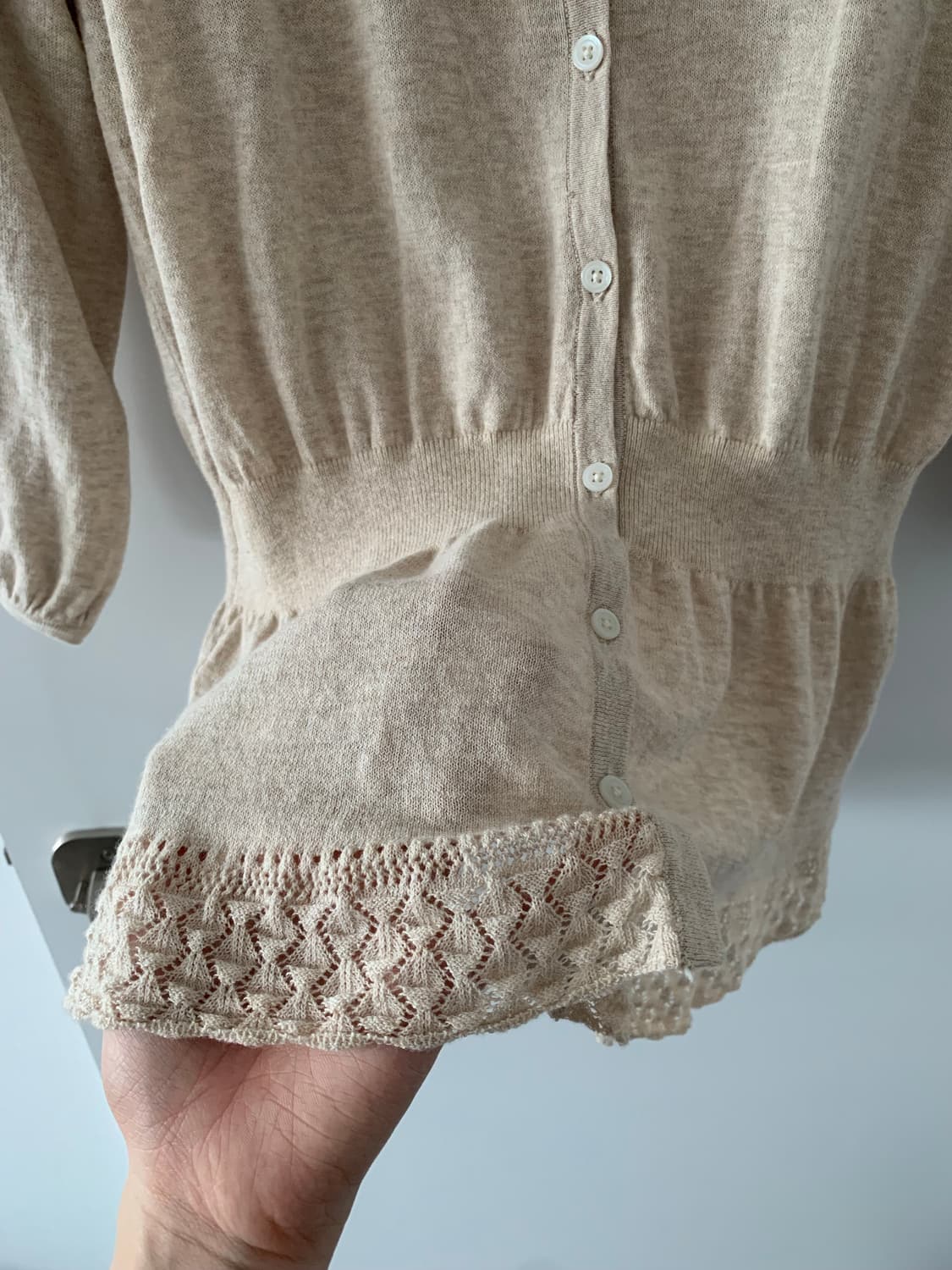 오트밀 밴딩 가디건 상품이미지4