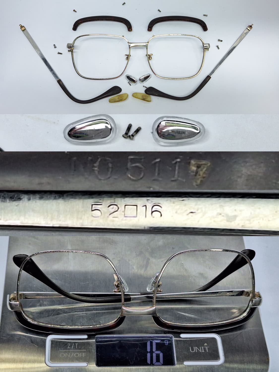 80s 일본 빈티지/no.5117 브로우라인 하금테 안경테 티타늄코패드 상품이미지6