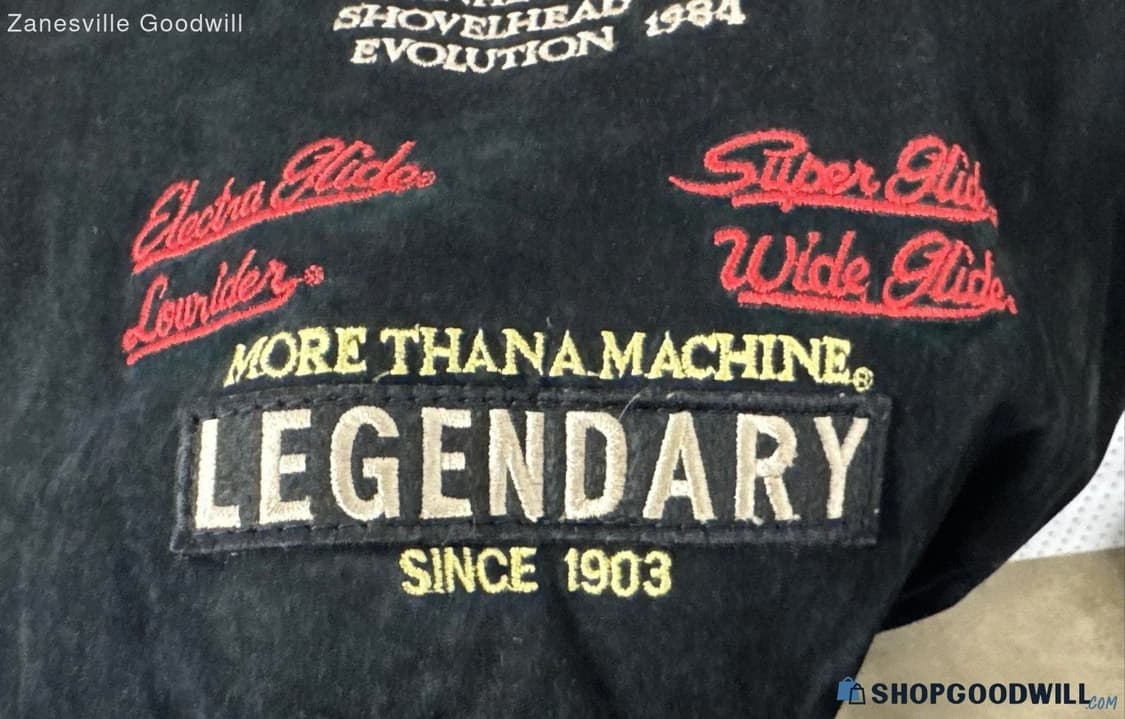 할리데이비슨 빈티지 V-트윈 파워 스웨이드 레더 봄버 자켓 상품이미지3