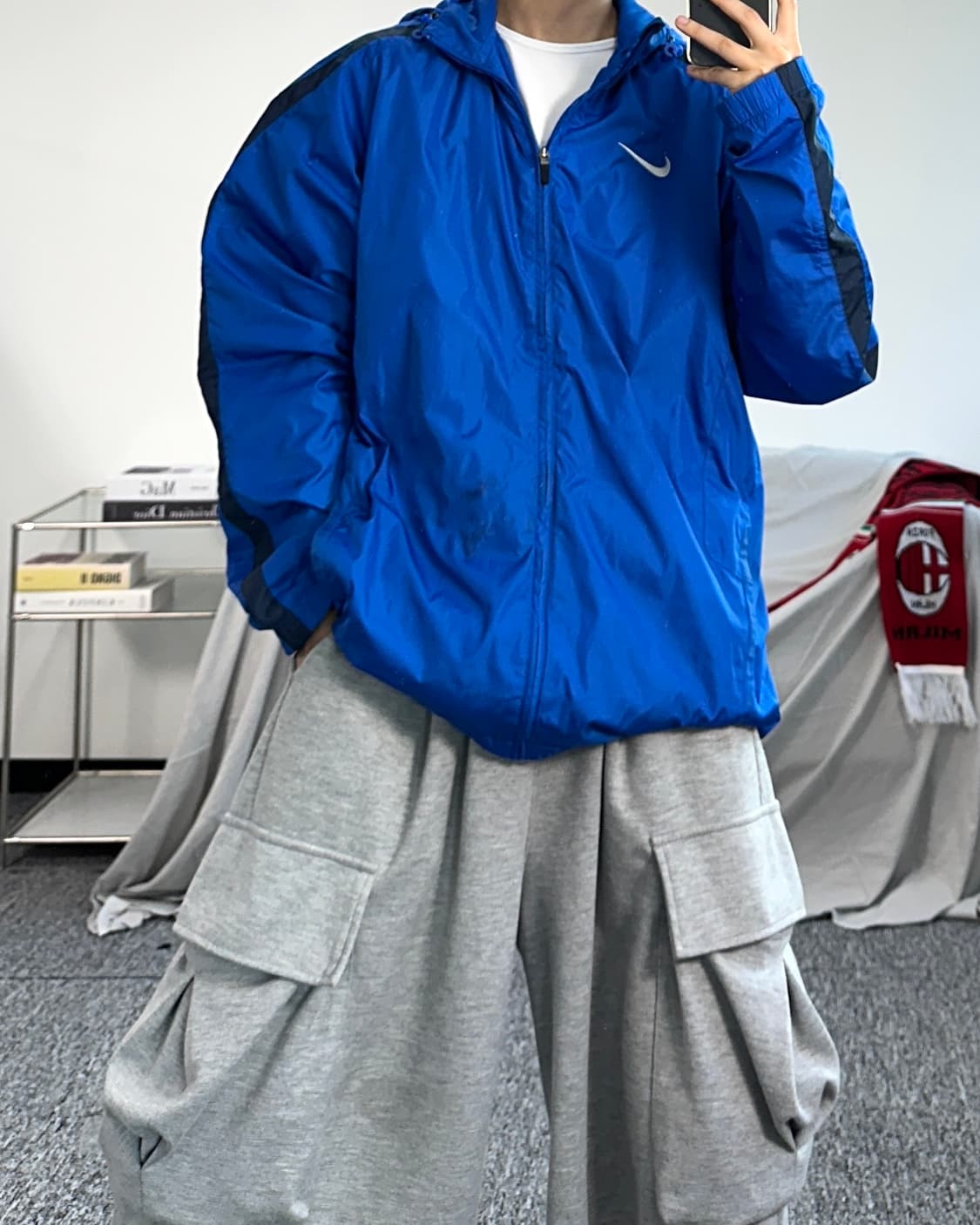 나이키 스우시 블루 바람막이 XL 상품이미지4