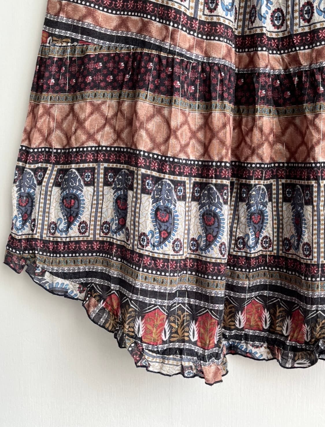 AFRICA TARO 페이즐리 패턴 롱 스커트 상품이미지4