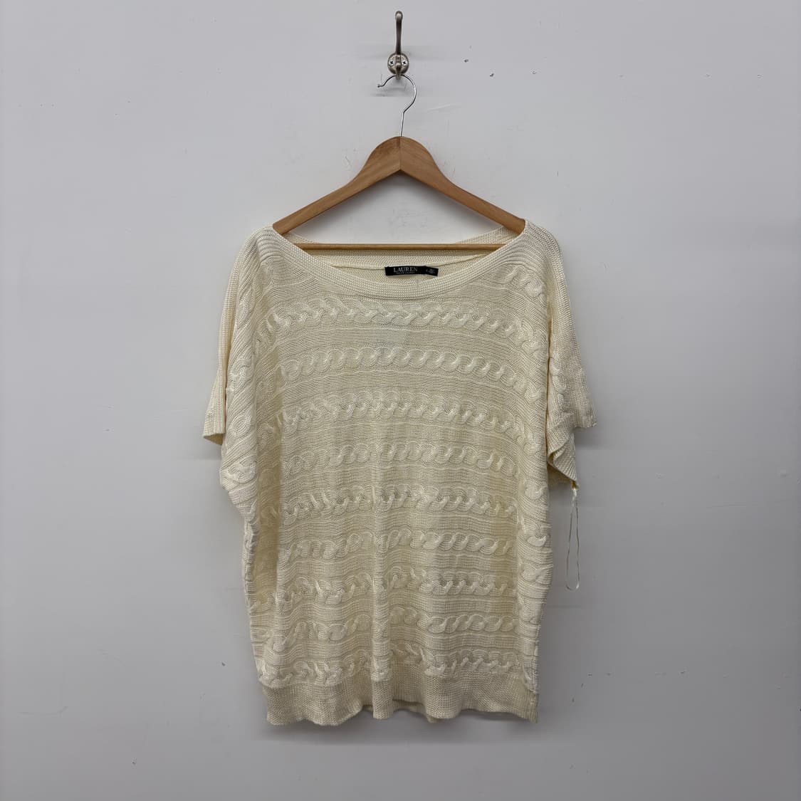 랄프로렌 케이블 반팔 니트 여성 3XL 상품이미지1