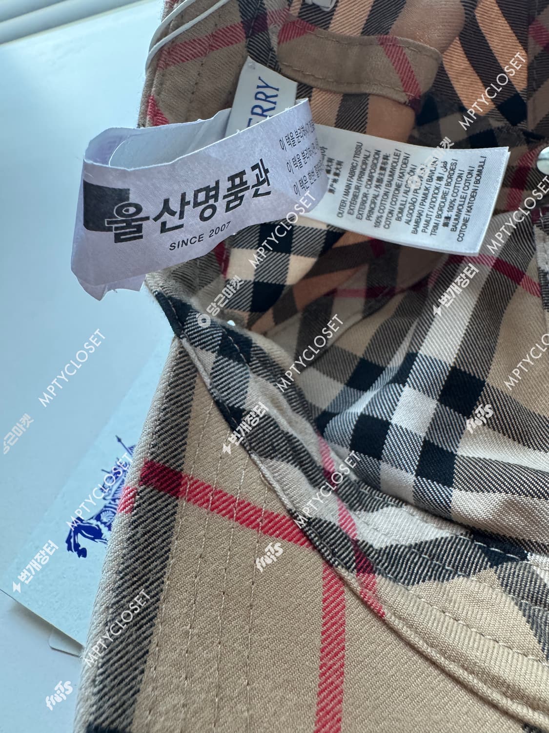 버버리 체크 코튼 볼캡 L 8075641 상품이미지7
