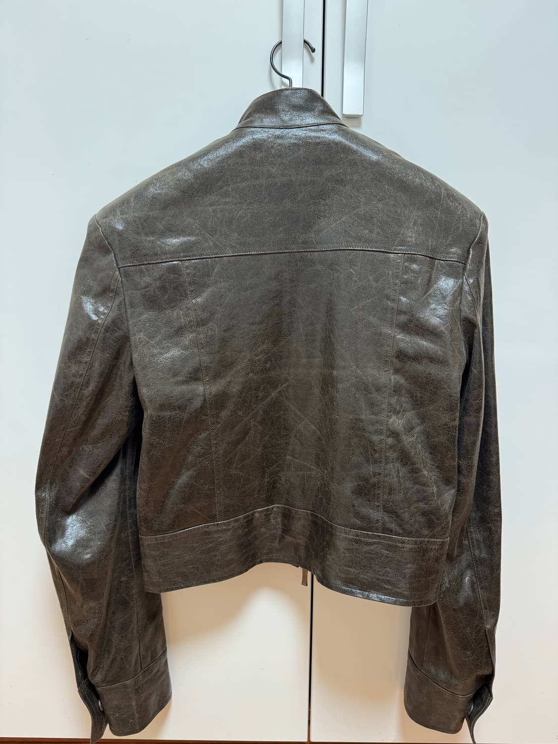 빈티지 레더 숏 자켓 브라운 상품이미지6