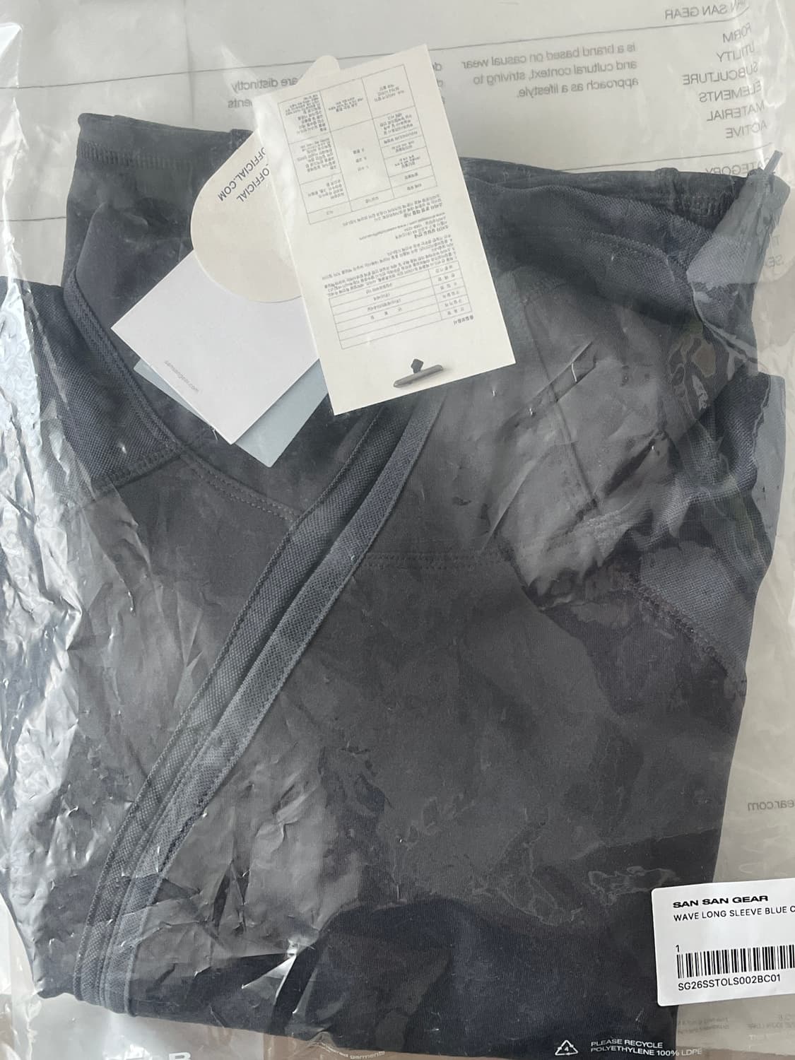 [1] 산산기어 웨이브 롱슬리브 블루 차콜 상품이미지2