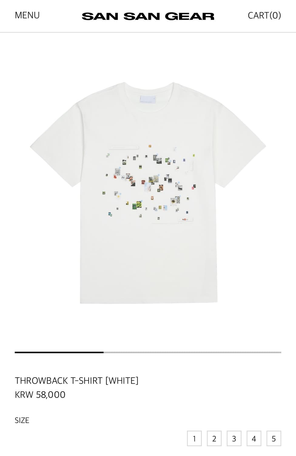 산산기어 THROWBACK T-SHIRT [WHITE] 1사이즈 상품이미지1