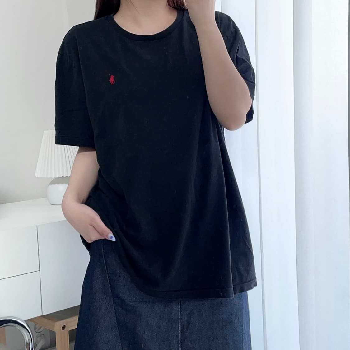 [정품] 폴로 블랙 / 레드포니 라운드 반팔티 [ XL ] 상품이미지1