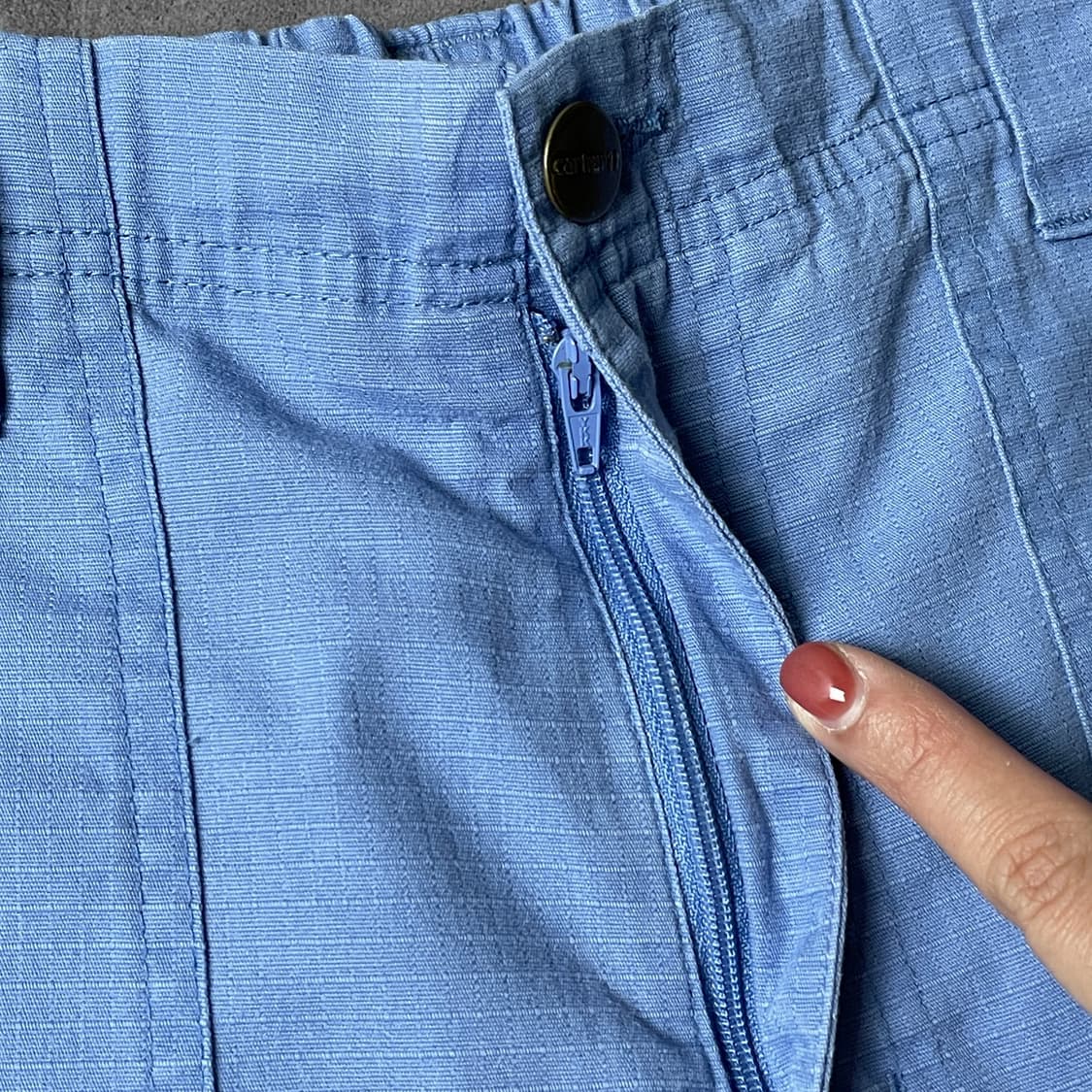 CARHARTT 칼하트 빈티지 하프밴딩 라이트블루 리프스탑 카고 팬츠 상품이미지3