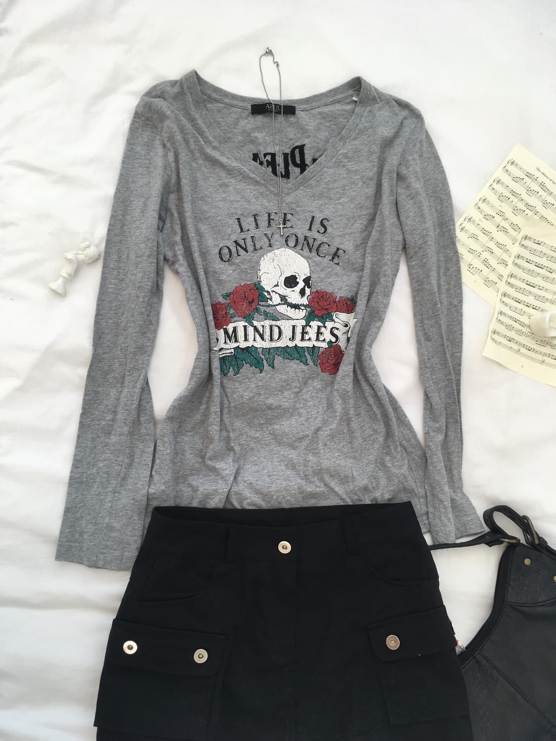 jpn vintage y2k skull long sleeve 상품이미지5