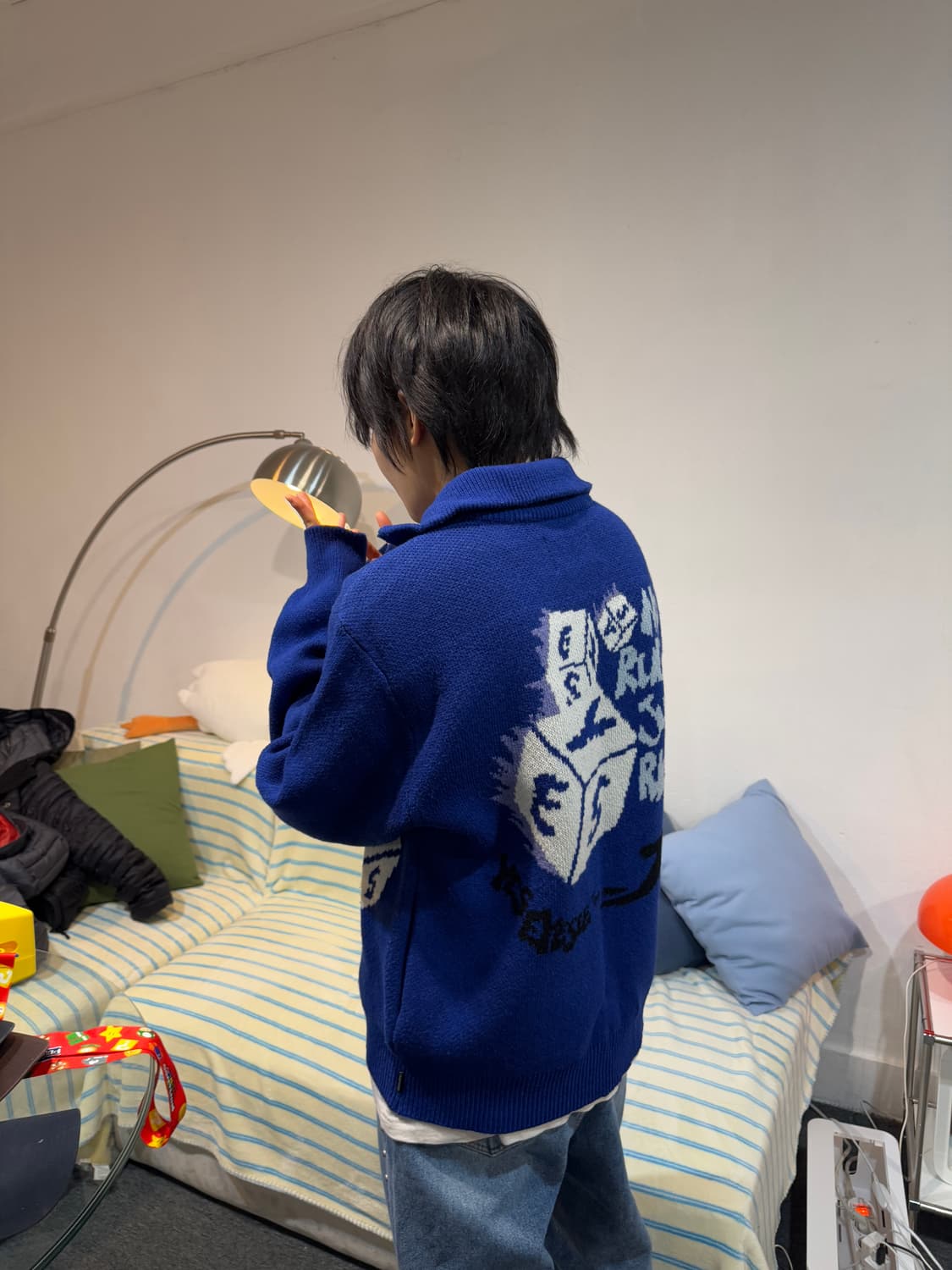 Y.E.S Dice Full Zip-up Knit Cardigan 상품이미지2