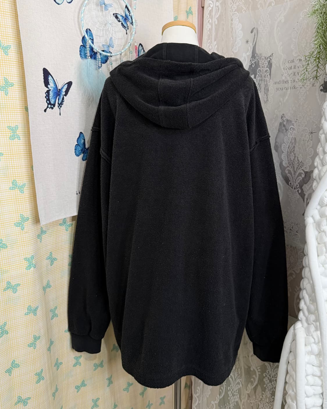 푸마 블랙 뽀글이 오버핏 후드 집업 상품이미지7