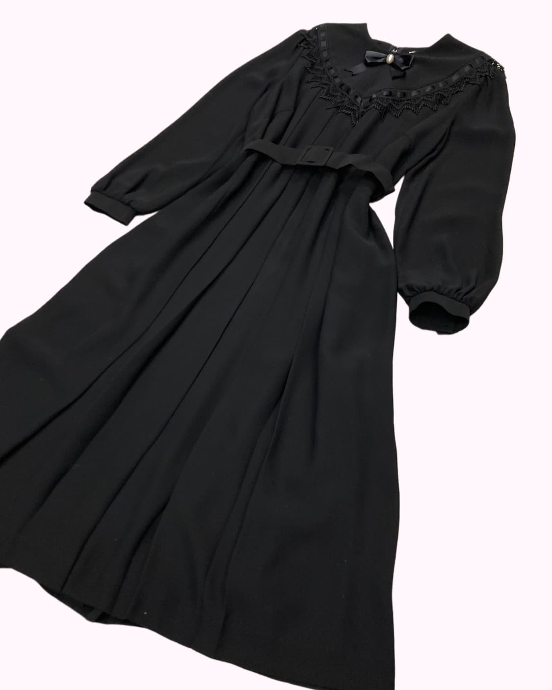 lace ribbon belted goth dress 상품이미지2