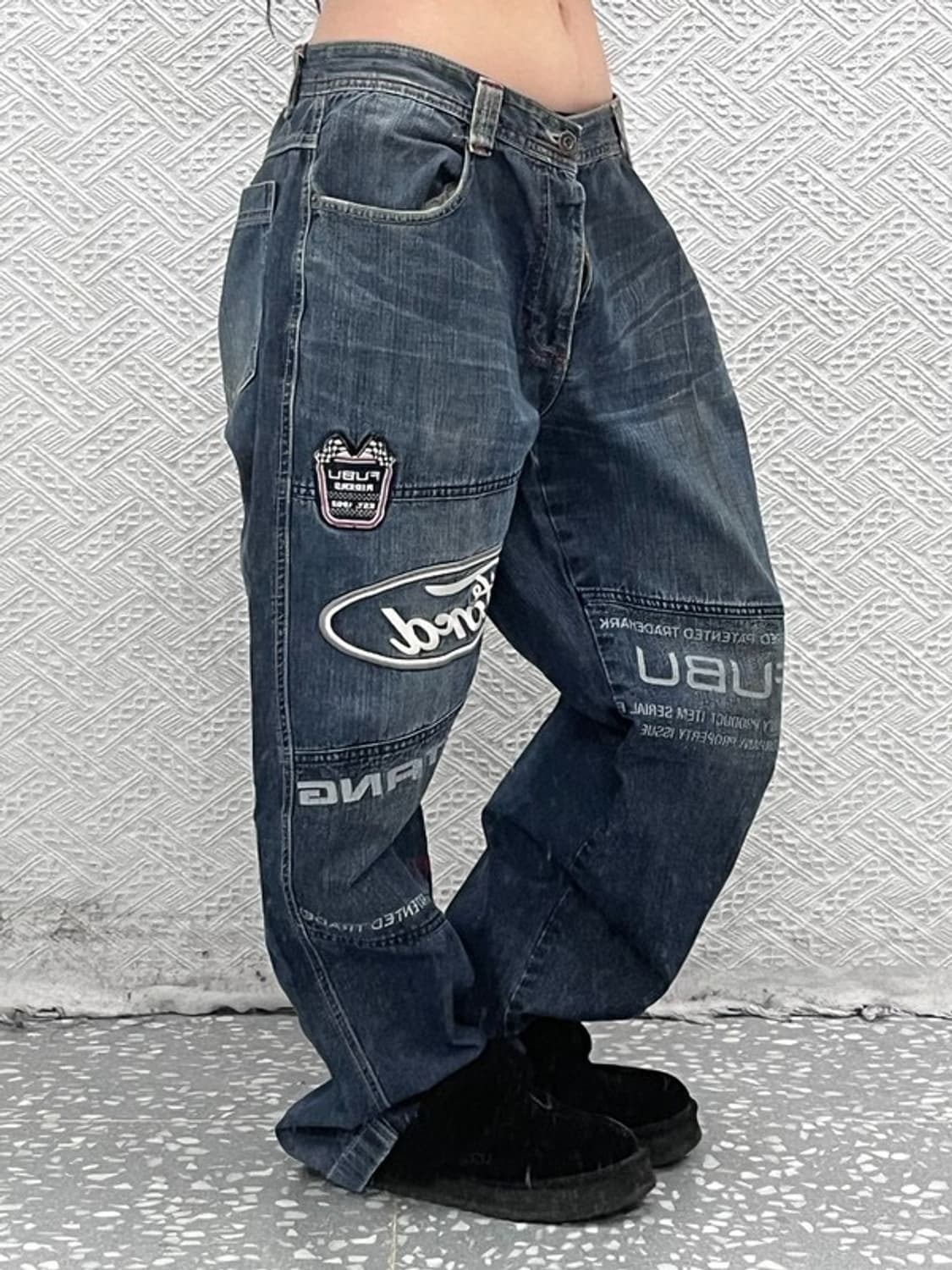 푸부 포드 머스탱 키치 스트릿 힙합 데님팬츠 34인치 C08795 상품이미지1