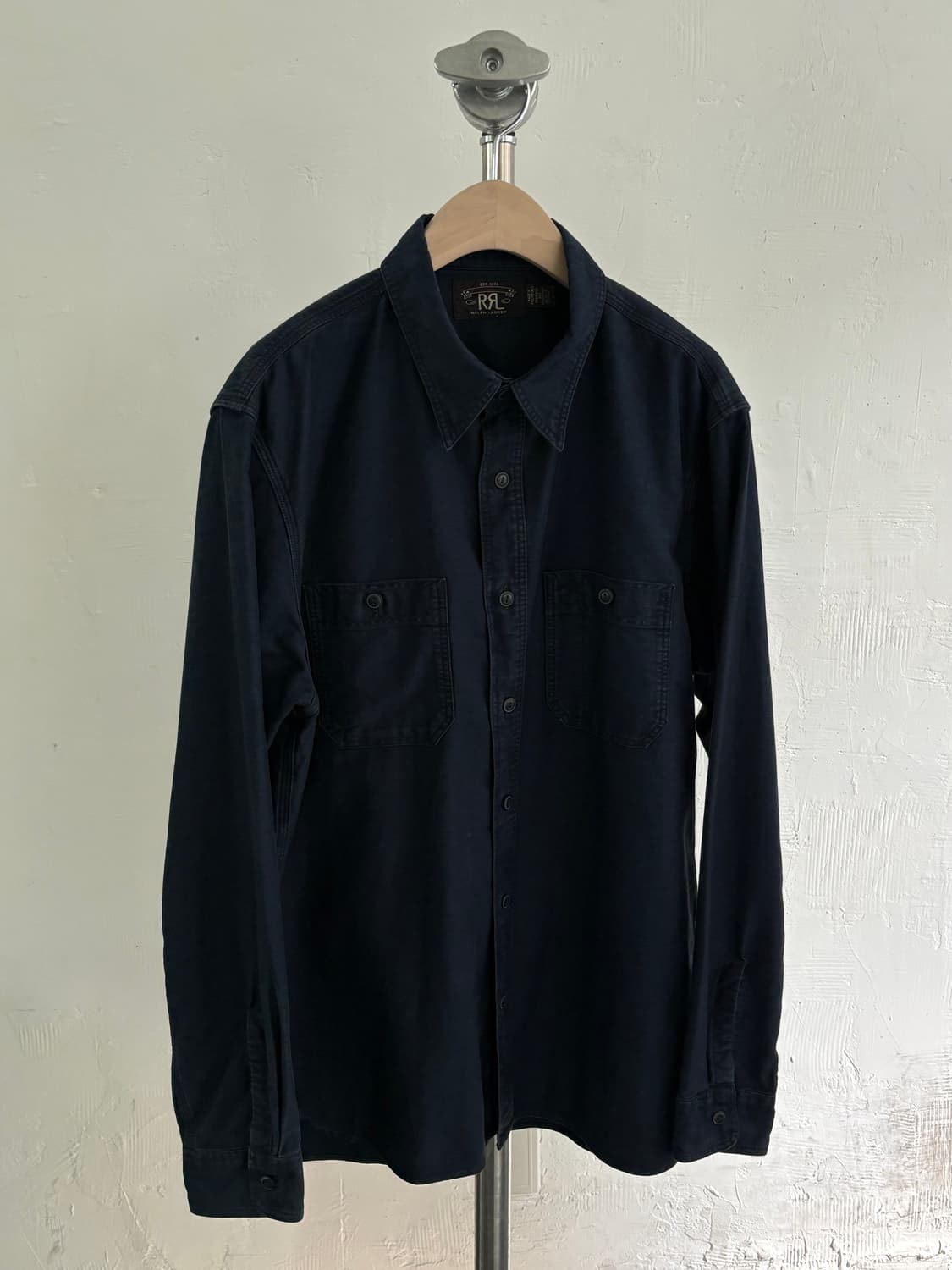 RRL 더블알엘 인디고 코튼 린넨 새틴 워크 셔츠 상품이미지3