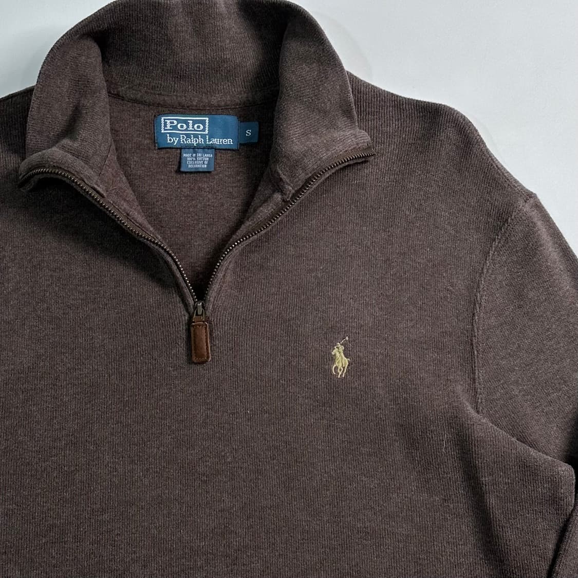 폴로 랄프로렌 브라운 코튼 반집업  상품이미지3