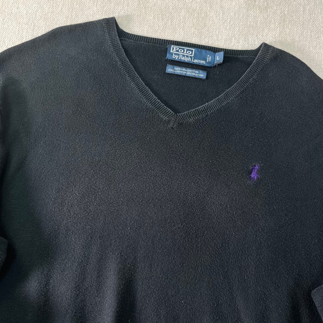 100 폴로랄프로렌 피마코튼 브이넥니트  상품이미지3