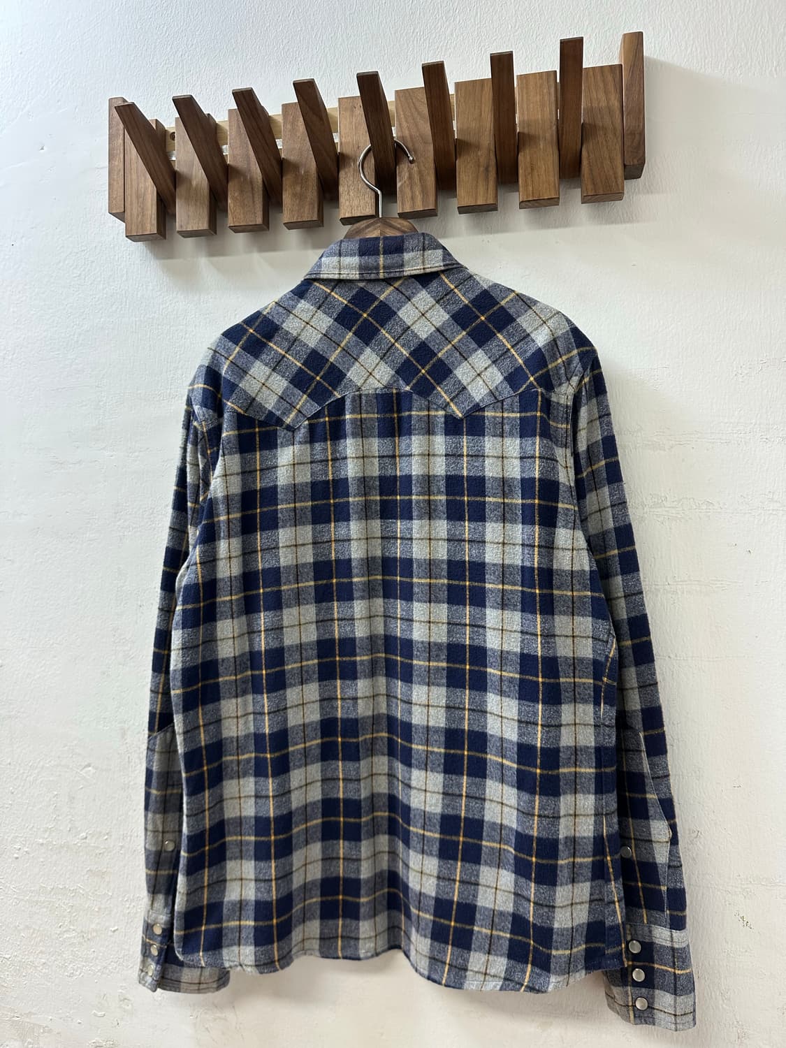 Jpn Lee Sportswear 네이비 체크 플란넬 웨스턴 셔츠 상품이미지4