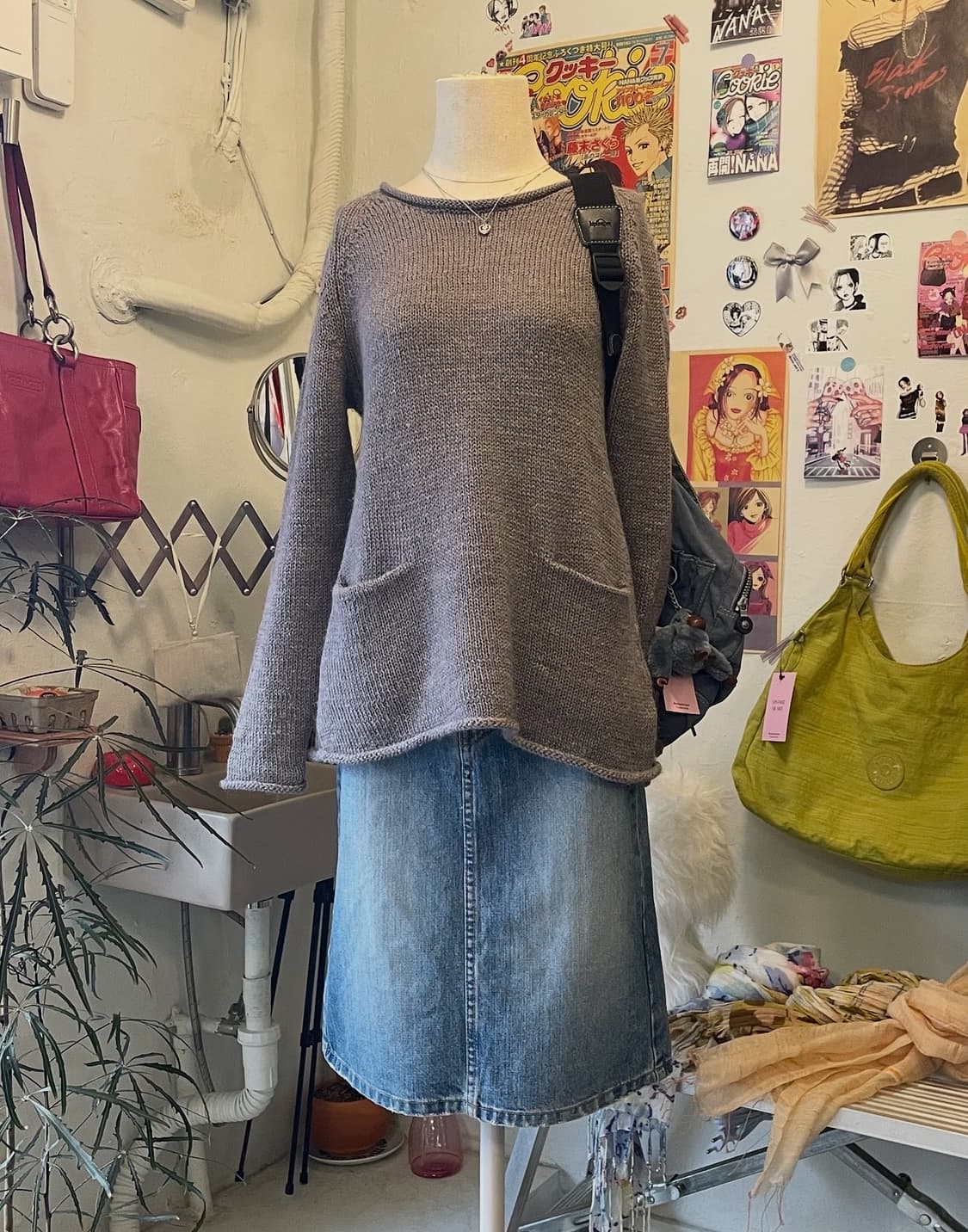 그레이 포켓니트 [무배] 상품이미지1