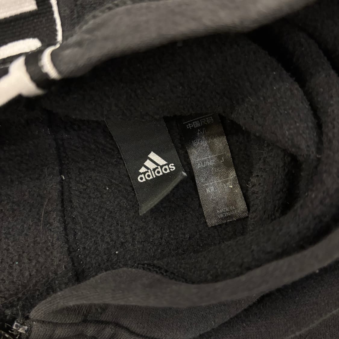 아디다스 백삼선 블랙 후드집업 상품이미지4