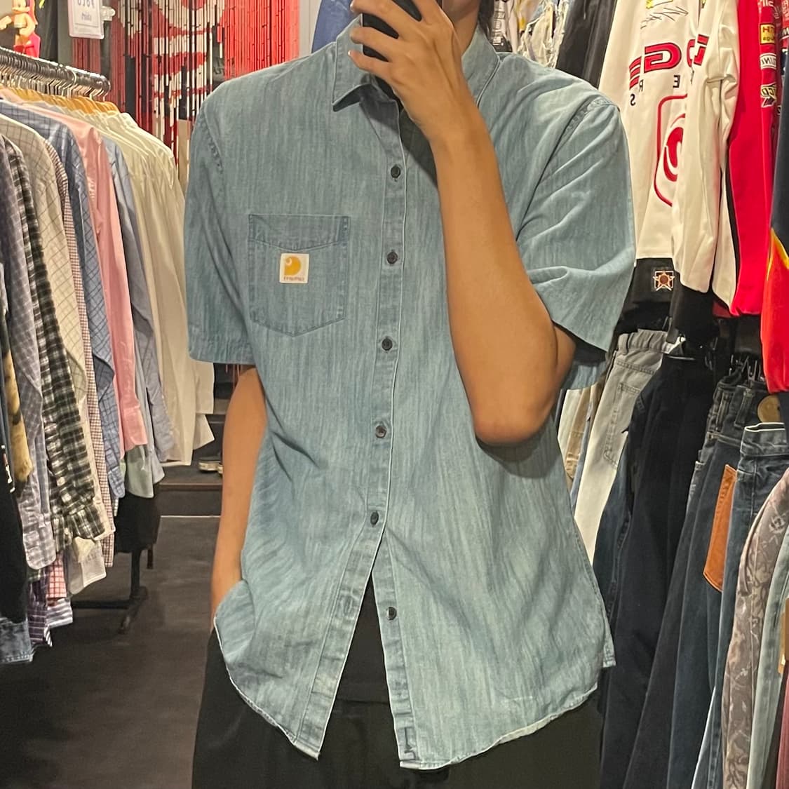 [IM] carhartt 칼하트 연청 데님 반팔셔츠 상품이미지2