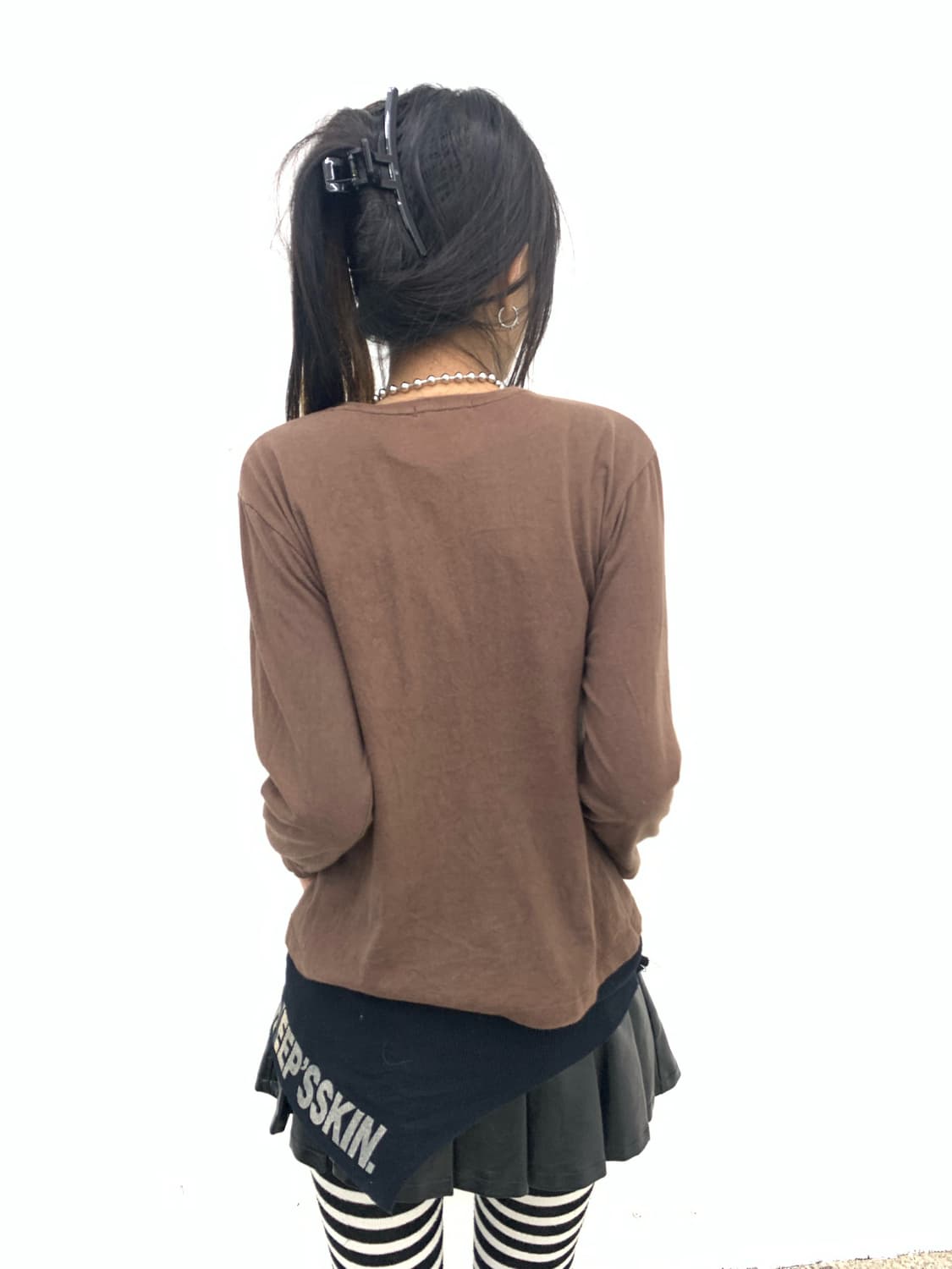 Brown y2k mood sleeve 상품이미지4