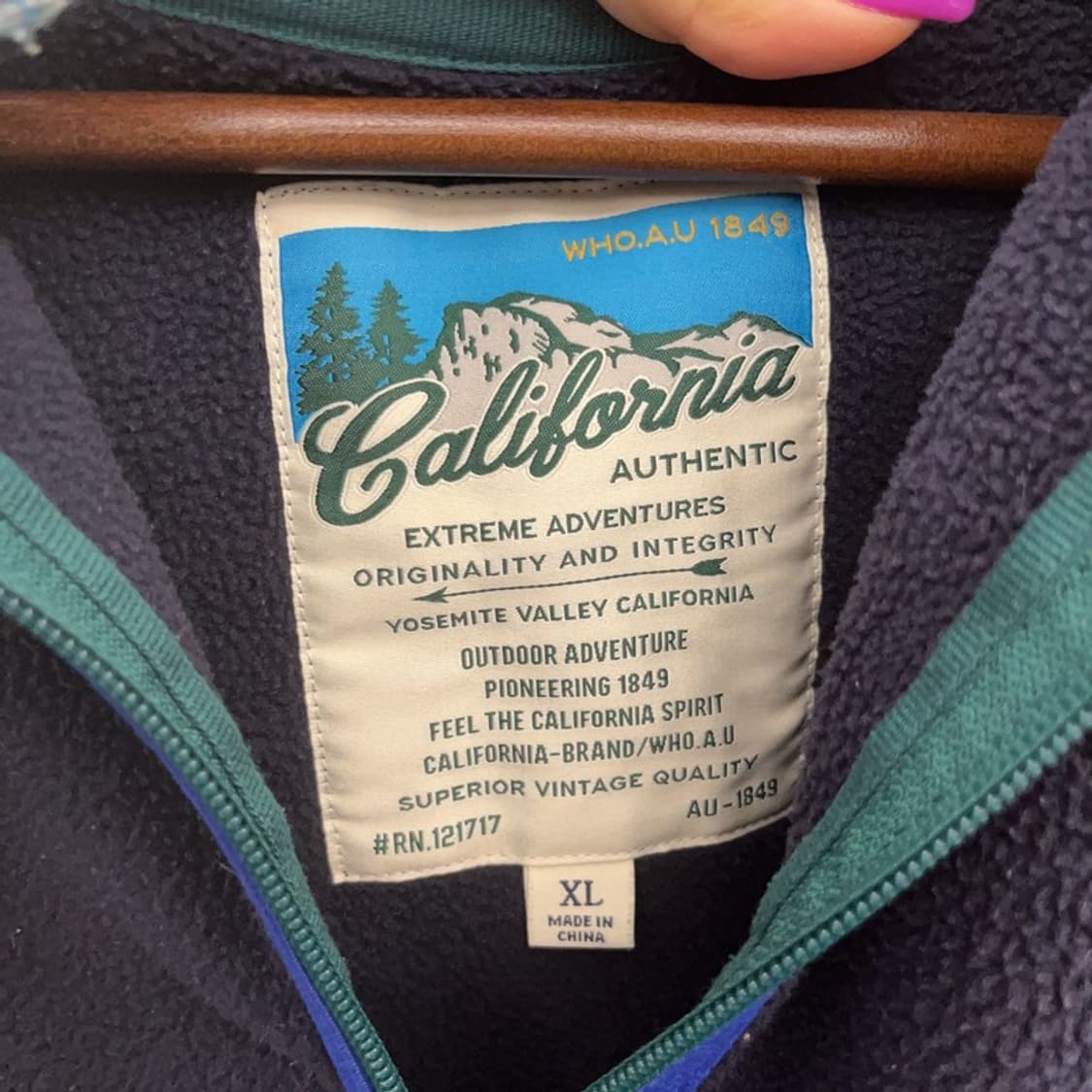 후아유 요세미티 멀티컬러 반집업 플리스 맨투맨 XL C07095 상품이미지5