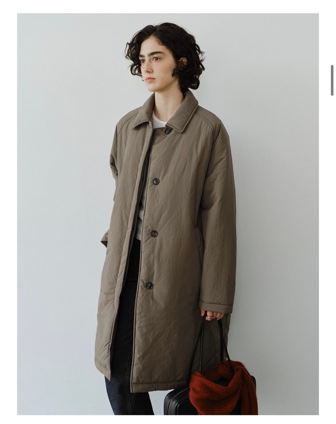 유라고 패딩 롱코트 애쉬 브라운 상품이미지3